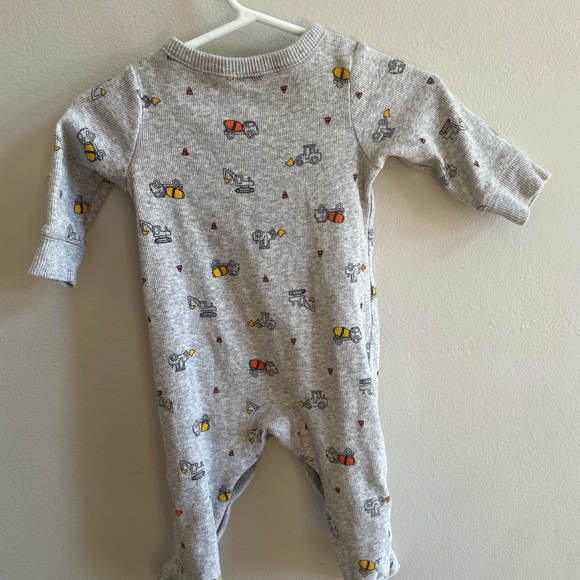 CARTERS Sleeper Footie Footed Pajama One Piece PJ Construction Infant Baby - Picture 4 of 5